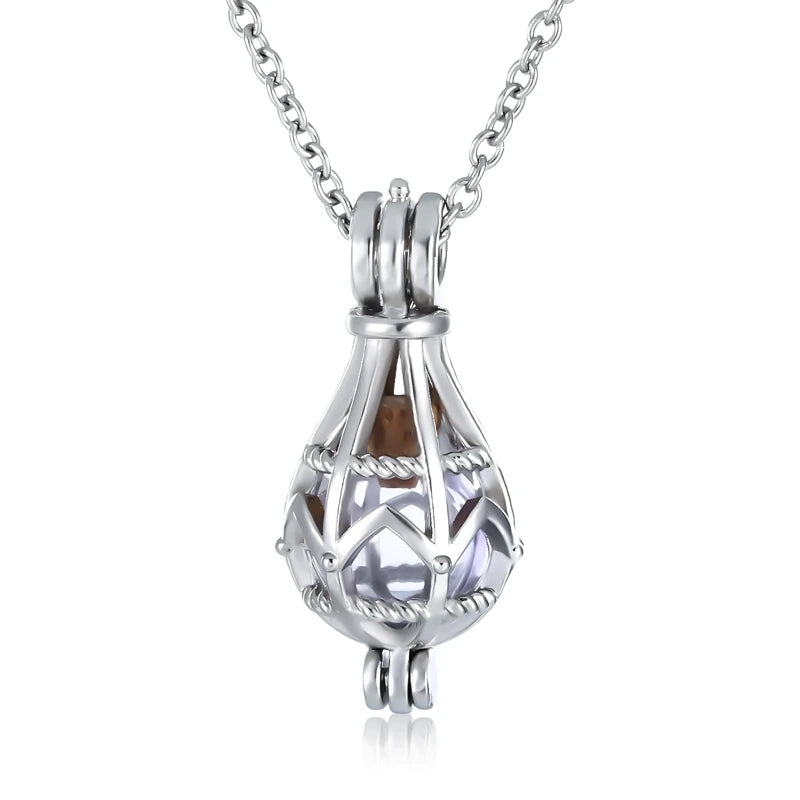 Hollow Teardrop Urn Necklace for Ashes Memorial - Smarsty