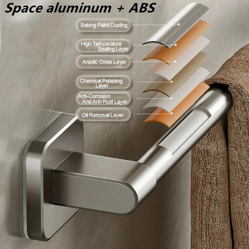 Wall Mounted Towel Holder with No Drilling Convenience - Smarsty