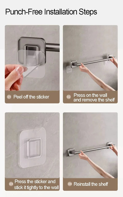 Wall Mounted Towel Holder with No Drilling Convenience - Smarsty