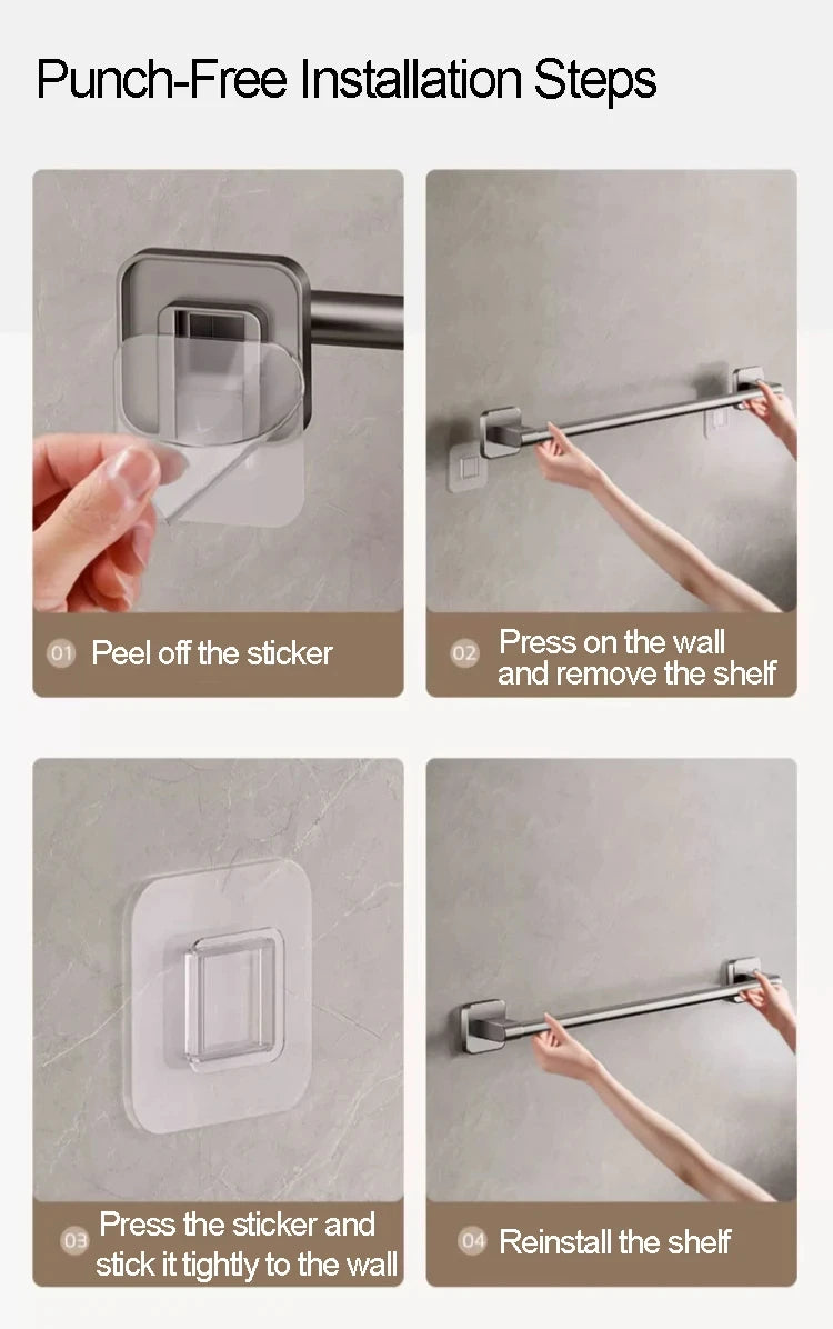 Wall Mounted Towel Holder with No Drilling Convenience - Smarsty