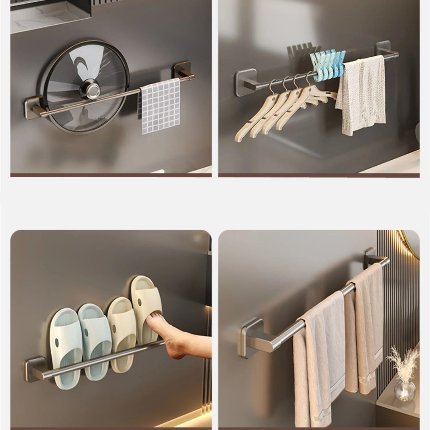 Wall Mounted Towel Holder with No Drilling Convenience - Smarsty