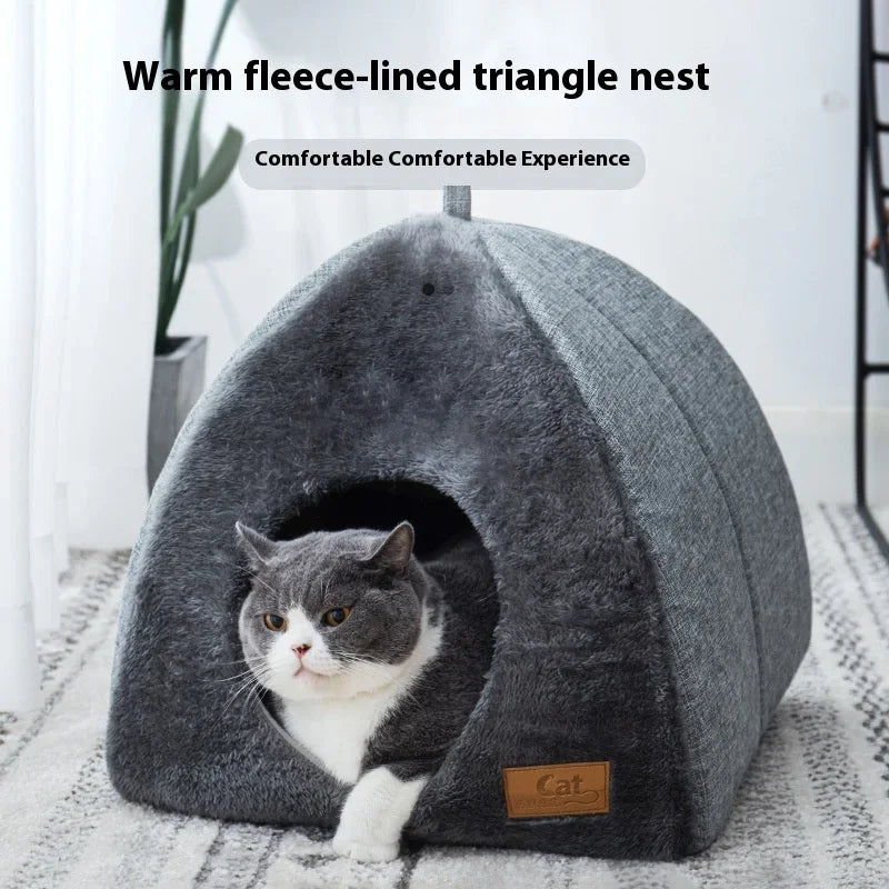 Warm Triangle Cat Nest for Deep Sleep Comfort - Smarsty