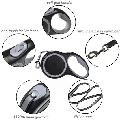 Retractable Dog Leash with Adjustable Collar for All Sizes - Smarsty