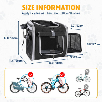 Expandable Soft Sided Pet Carrier Backpack for Bikes - Smarsty