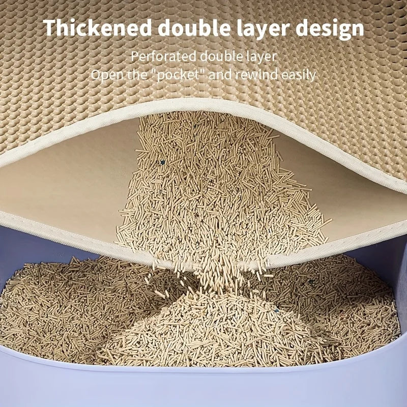 Large Cat Litter Mat with Easy Cleaning Design - Smarsty