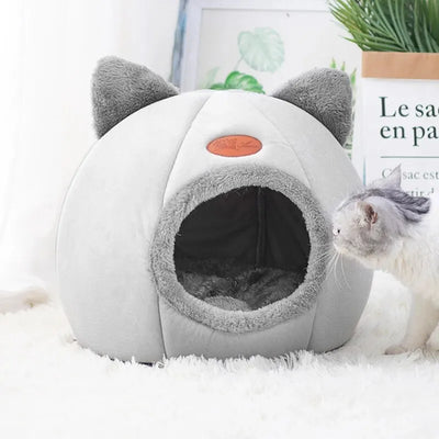 Cute Cat Head Shape Warm Sleeping Cave Nest - Smarsty