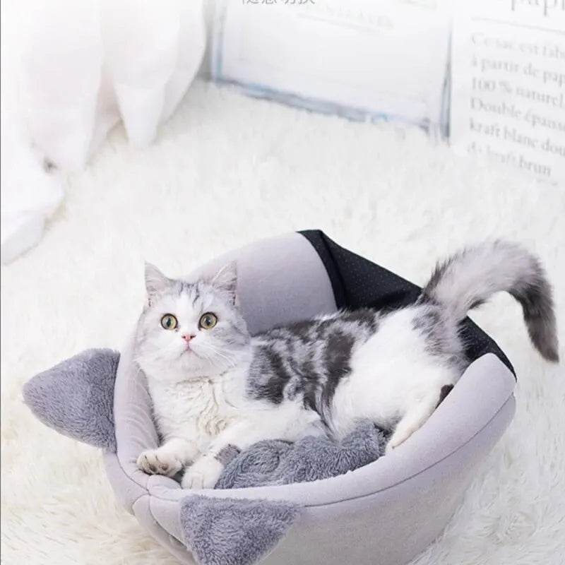 Cute Cat Head Shape Warm Sleeping Cave Nest - Smarsty