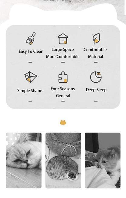 Cute Cat Head Shape Warm Sleeping Cave Nest - Smarsty
