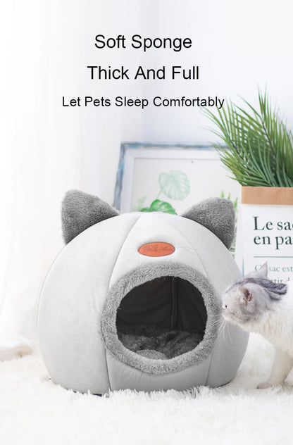 Cute Cat Head Shape Warm Sleeping Cave Nest - Smarsty