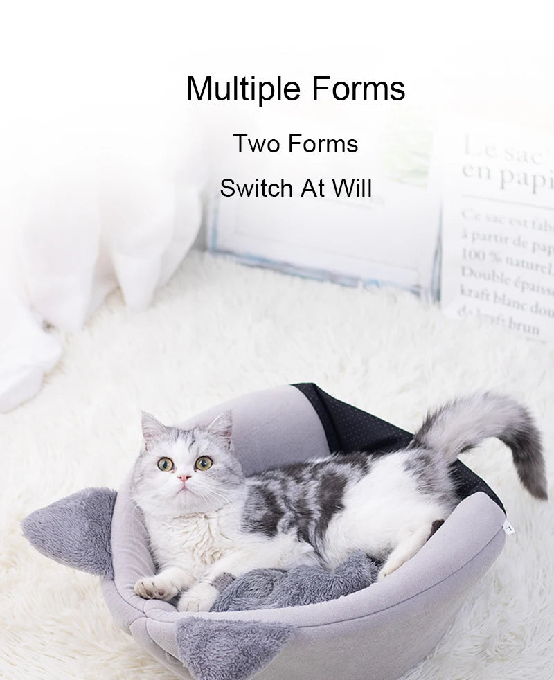 Cute Cat Head Shape Warm Sleeping Cave Nest - Smarsty