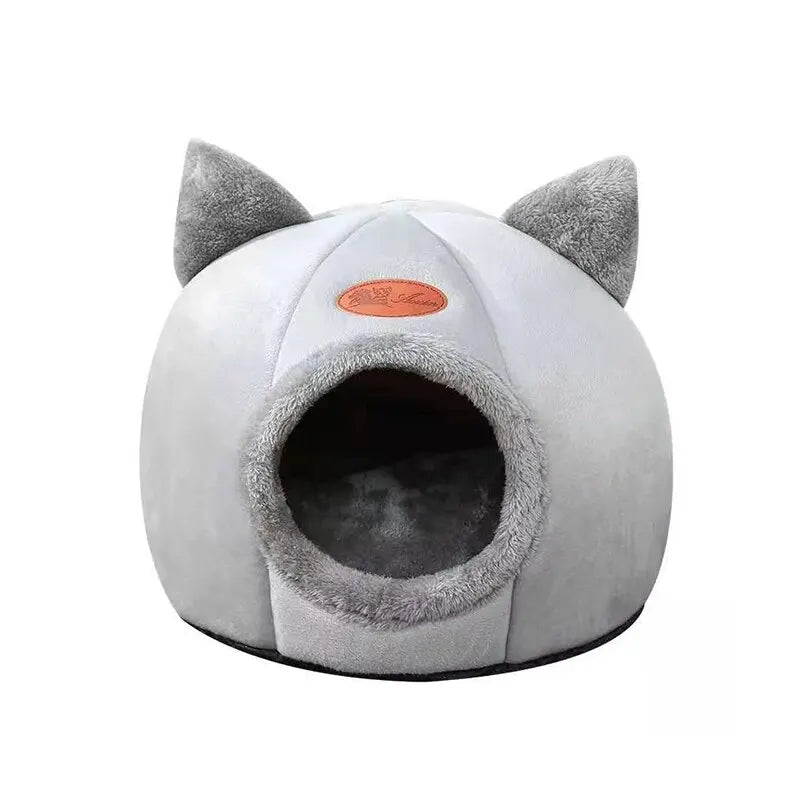 Cute Cat Head Shape Warm Sleeping Cave Nest - Smarsty