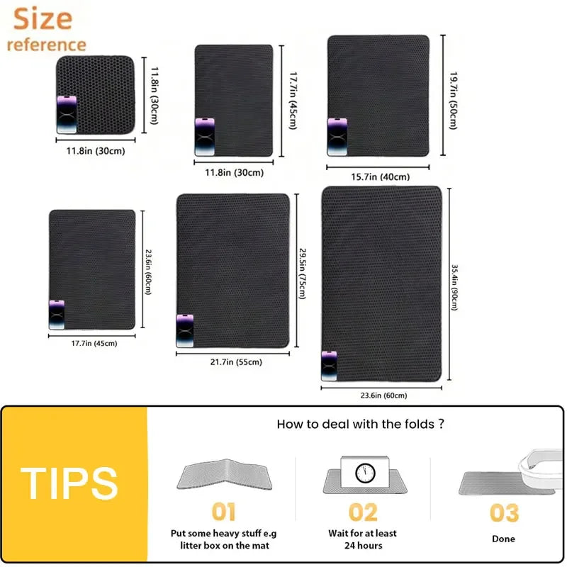 Non Slip Cat Litter Mat Waterproof Double Layer Design - Smarsty