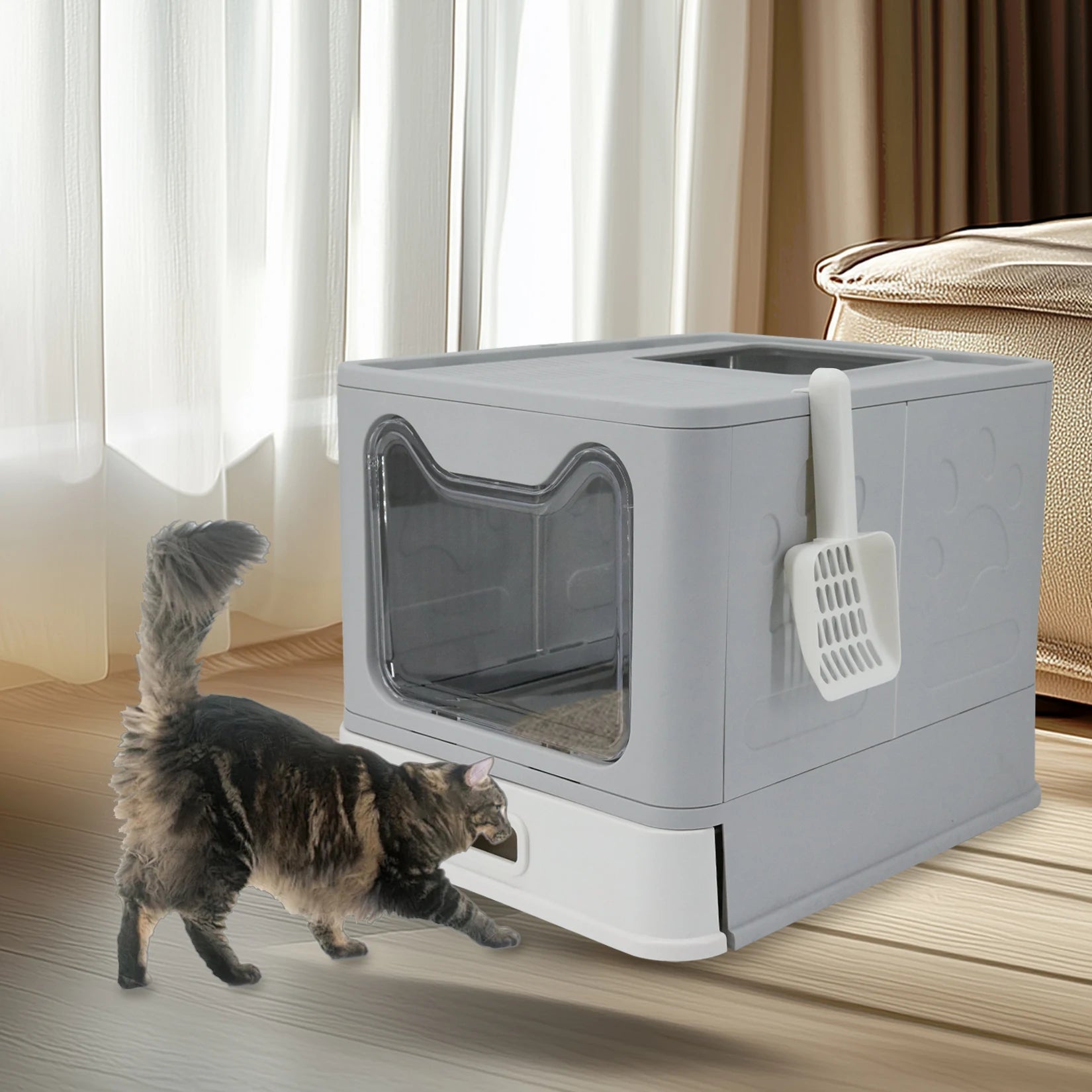Stainless Steel Cat Litter Box with Easy Clean Lid - Smarsty