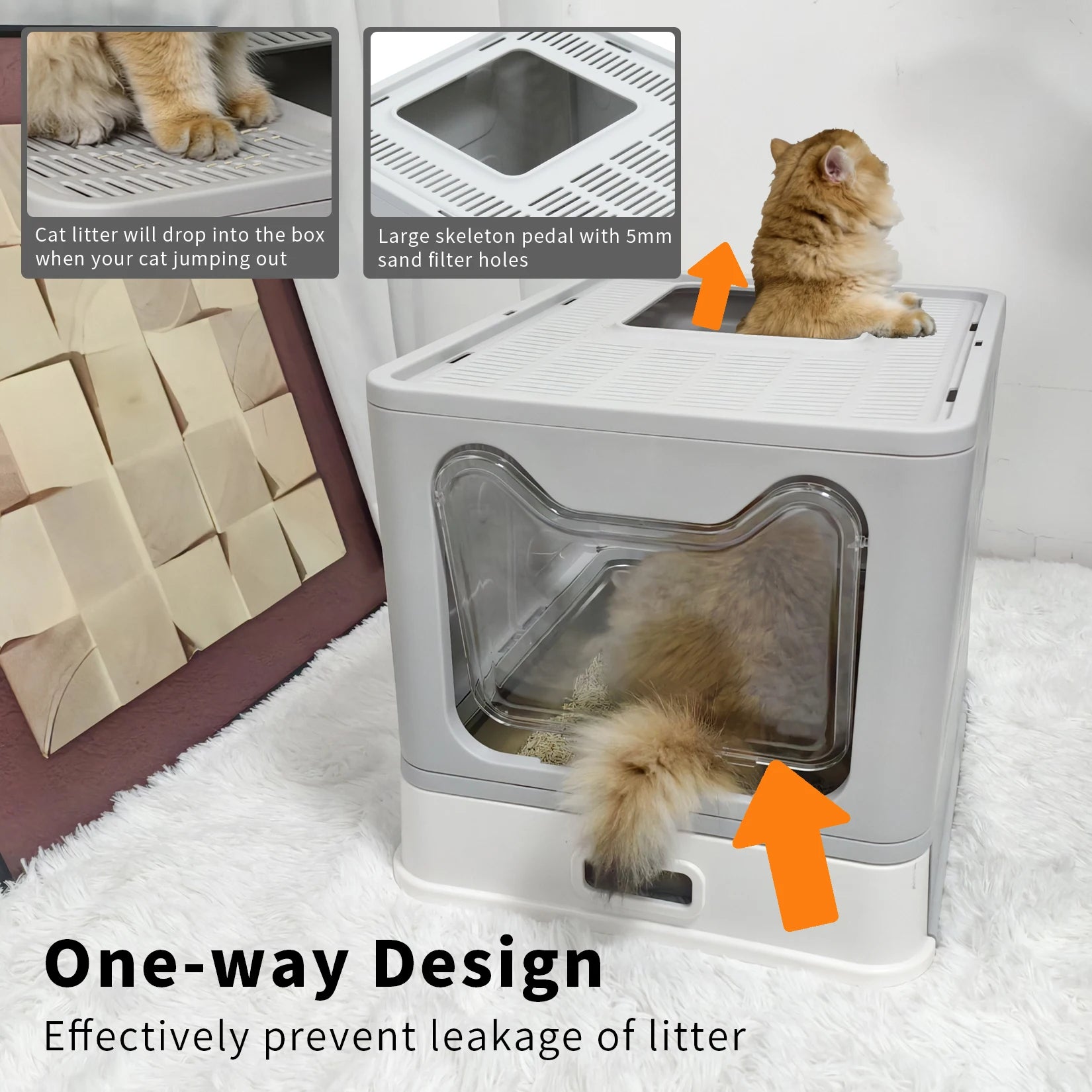 Stainless Steel Cat Litter Box with Easy Clean Lid - Smarsty