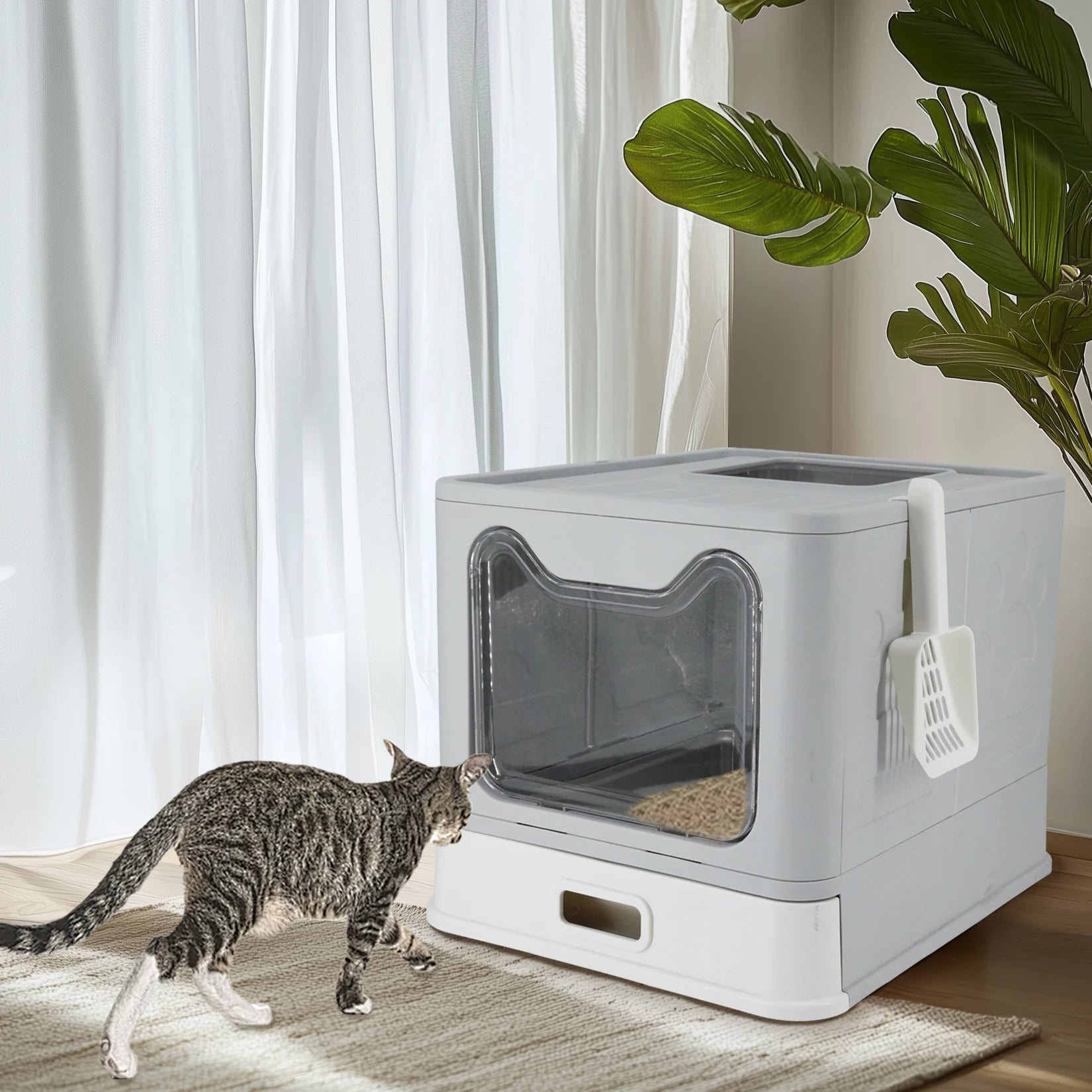 Stainless Steel Cat Litter Box with Easy Clean Lid - Smarsty