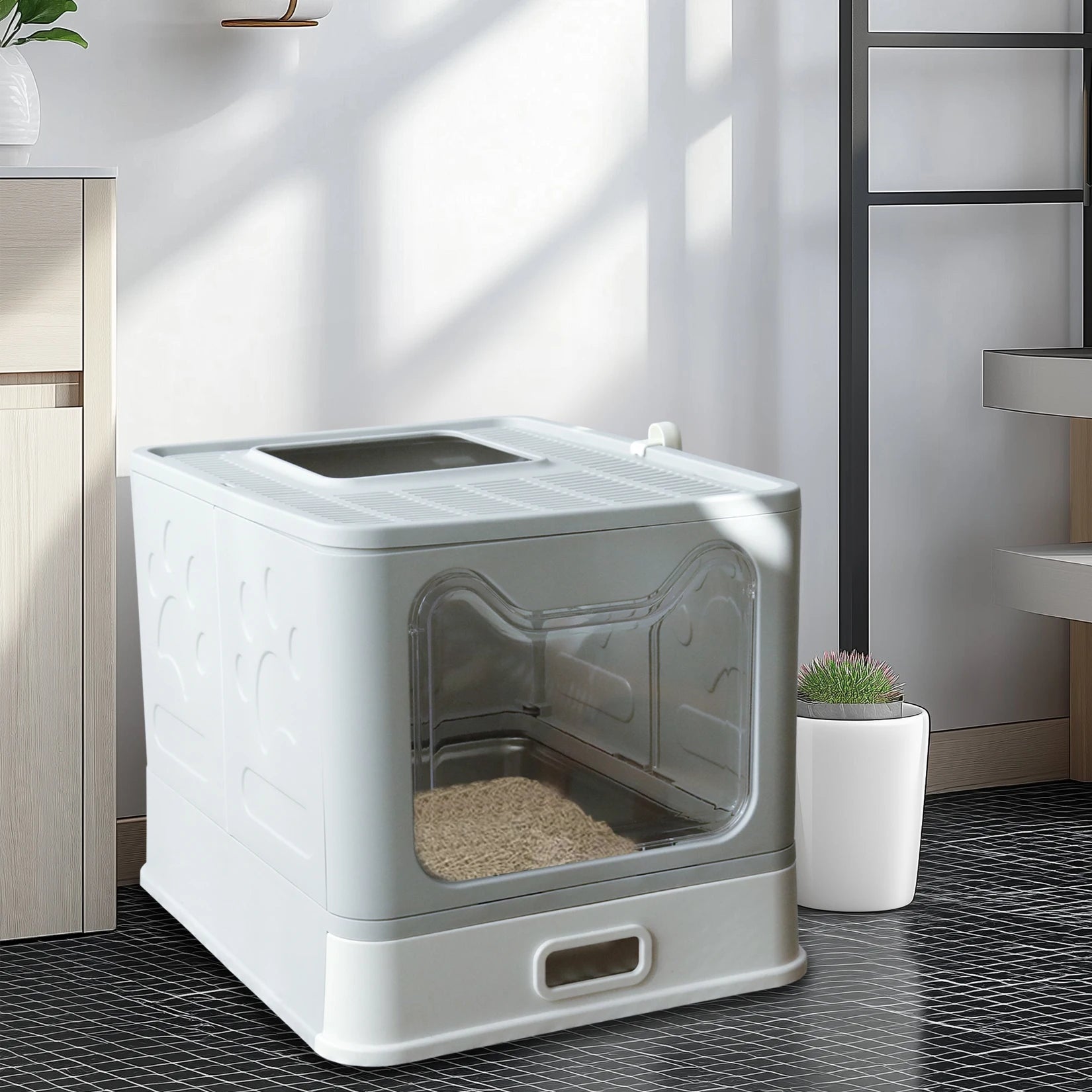 Stainless Steel Cat Litter Box with Easy Clean Lid - Smarsty