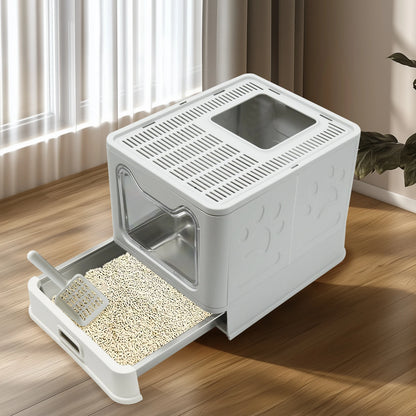 Stainless Steel Cat Litter Box with Easy Clean Lid - Smarsty