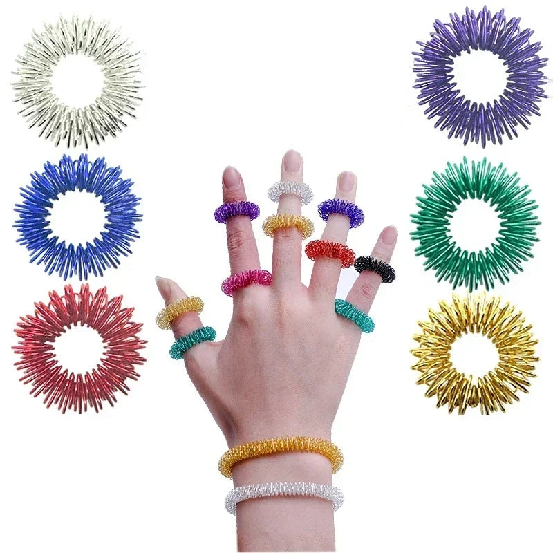 10pcs Gold Finger Massage Acupuncture Rings for Health - Smarsty
