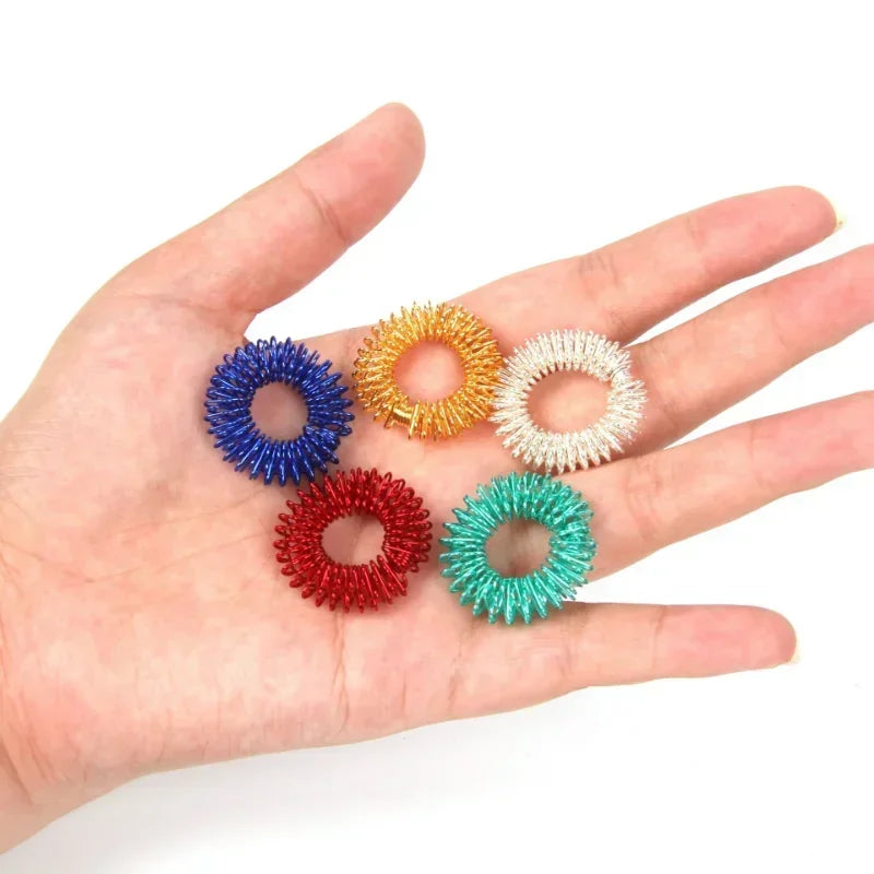 10pcs Gold Finger Massage Acupuncture Rings for Health - Smarsty
