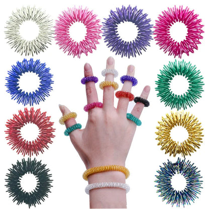 10pcs Gold Finger Massage Acupuncture Rings for Health - Smarsty