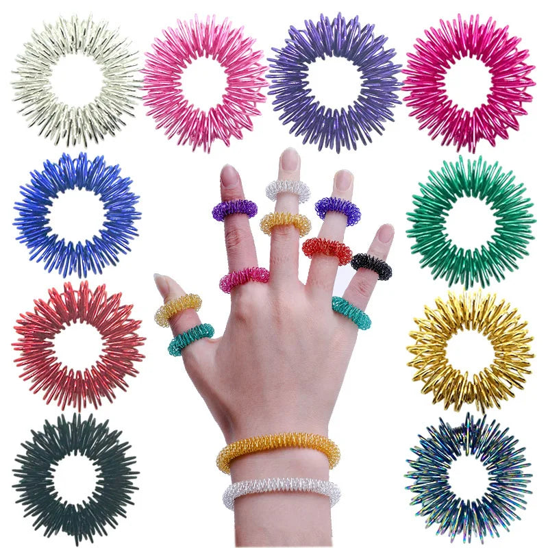 10pcs Gold Finger Massage Acupuncture Rings for Health - Smarsty