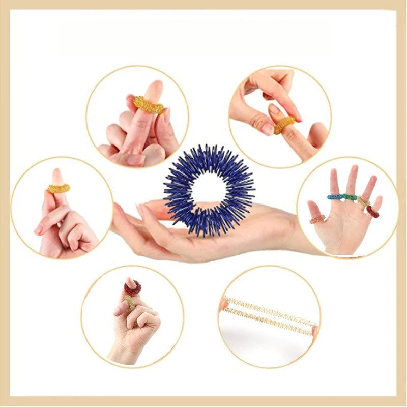 10pcs Gold Finger Massage Acupuncture Rings for Health - Smarsty