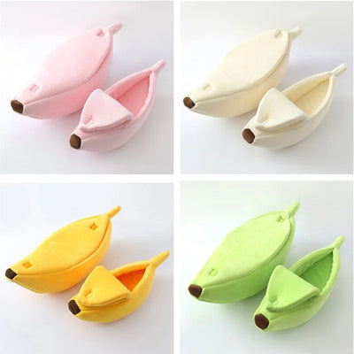 Funny Banana Cat Bed House Cozy Portable Pet Basket - Smarsty