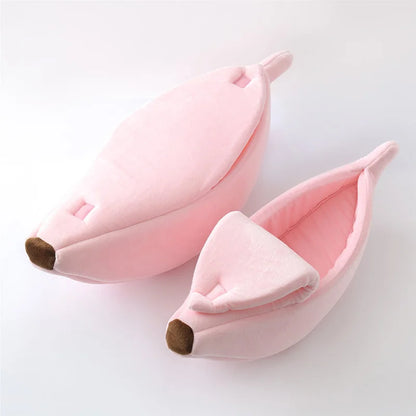Funny Banana Cat Bed House Cozy Portable Pet Basket - Smarsty