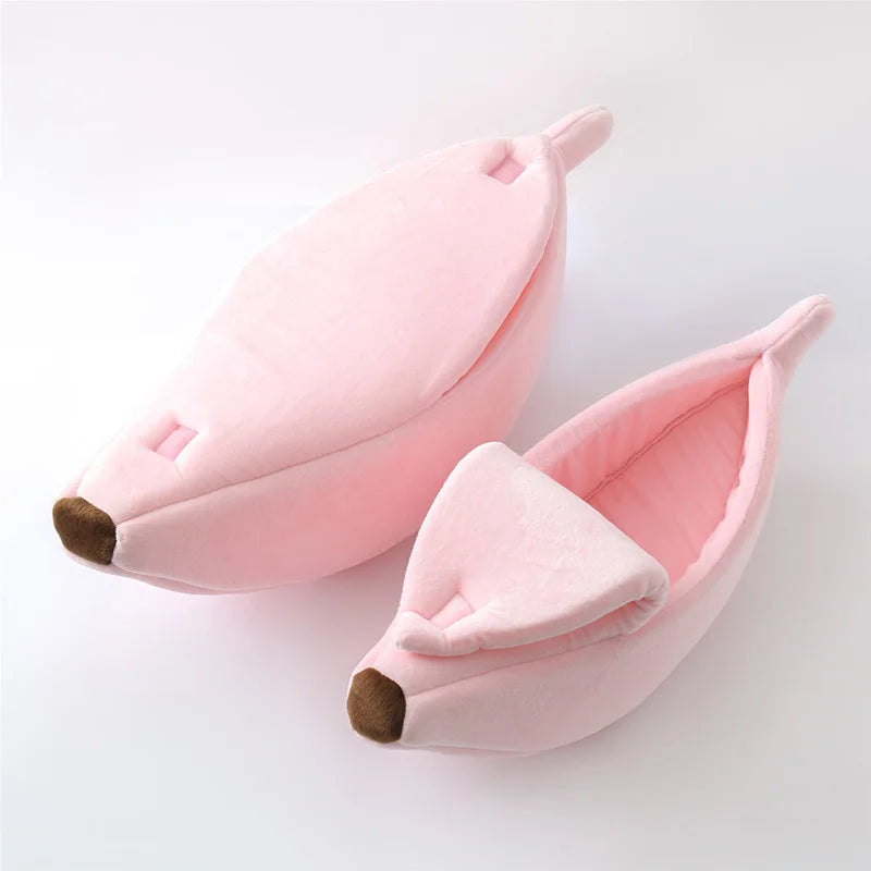 Funny Banana Cat Bed House Cozy Portable Pet Basket - Smarsty