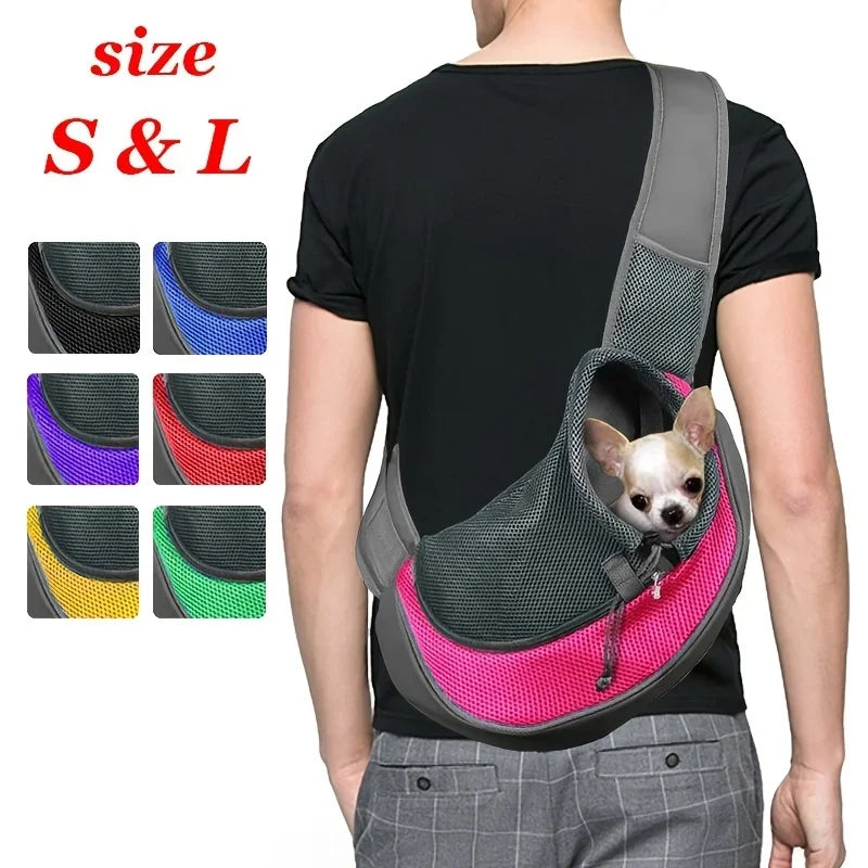Breathable Dog Sling Carrier for Hiking and Travel - Smarsty