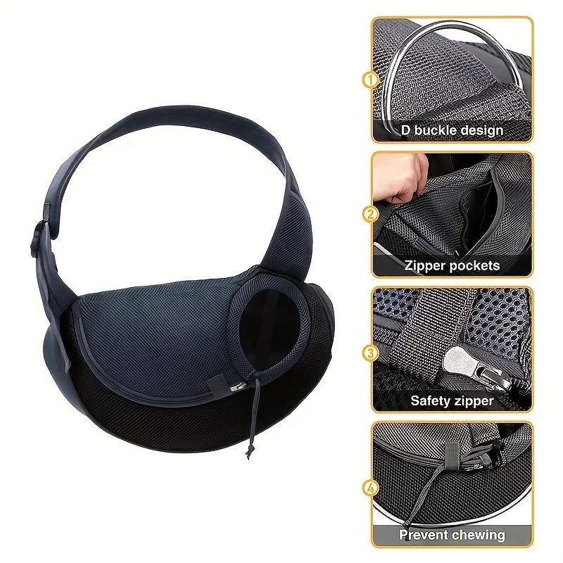 Breathable Dog Sling Carrier for Hiking and Travel - Smarsty