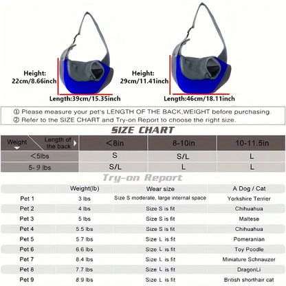 Breathable Dog Sling Carrier for Hiking and Travel - Smarsty