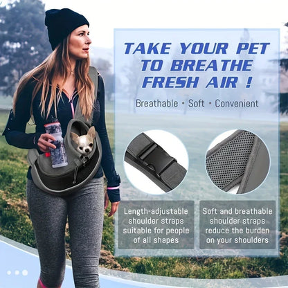 Breathable Dog Sling Carrier for Hiking and Travel - Smarsty