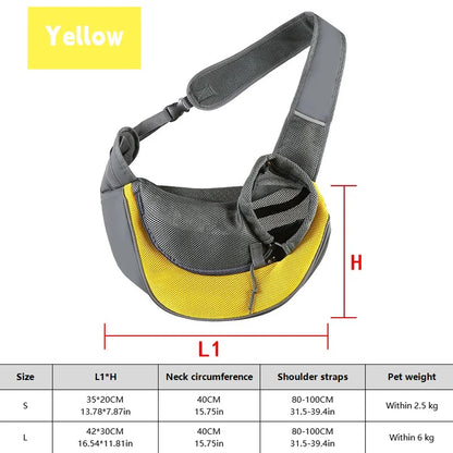 Breathable Dog Sling Carrier for Hiking and Travel - Smarsty
