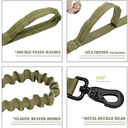 Durable Adjustable Tactical Dog Collar Leash Set - Smarsty