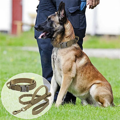 Durable Adjustable Tactical Dog Collar Leash Set - Smarsty