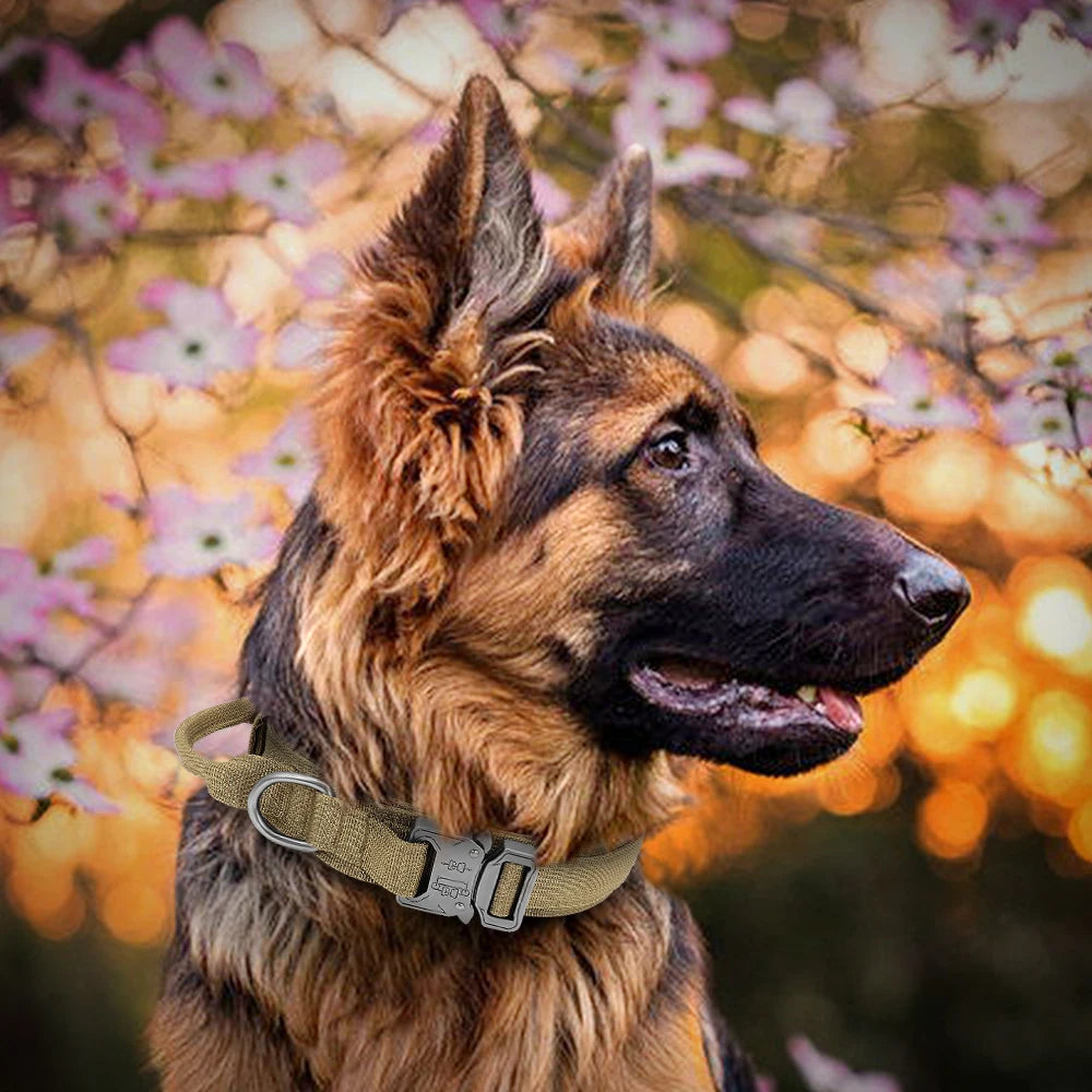 Durable Adjustable Tactical Dog Collar Leash Set - Smarsty