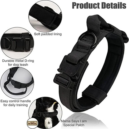 Durable Adjustable Tactical Dog Collar Leash Set - Smarsty