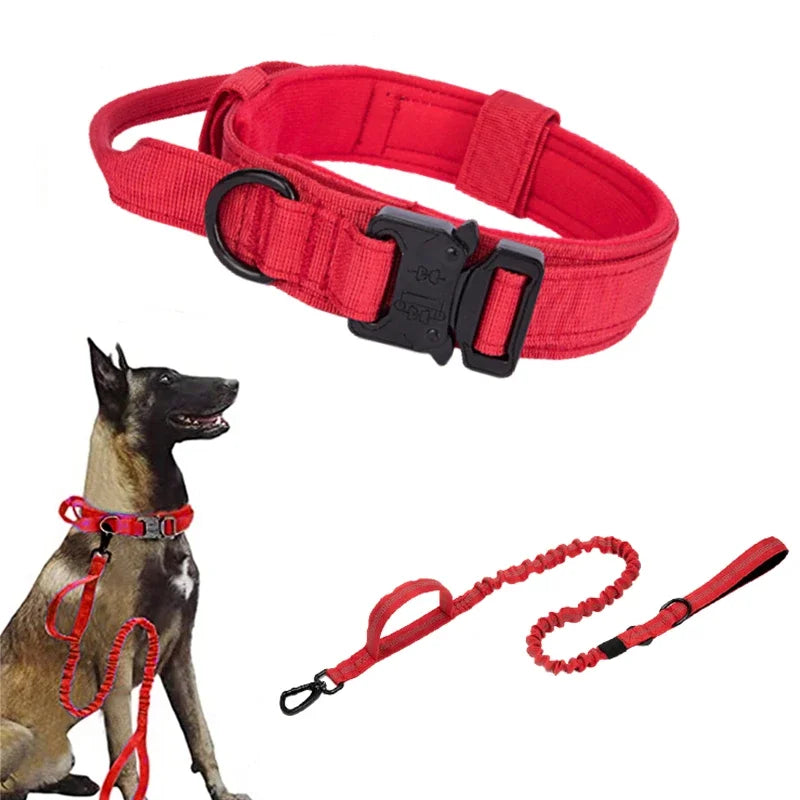 Durable Adjustable Tactical Dog Collar Leash Set - Smarsty
