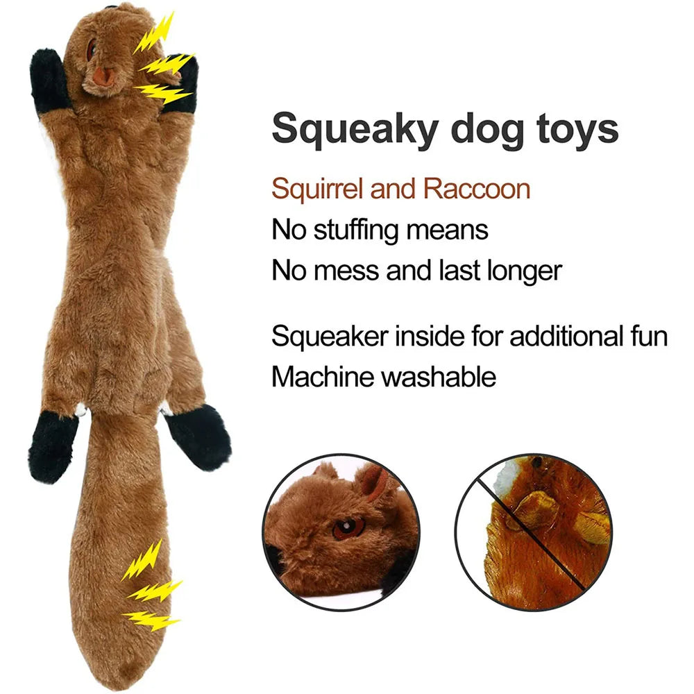 Durable Stuffingless Plush Squeaky Dog Toy - Smarsty