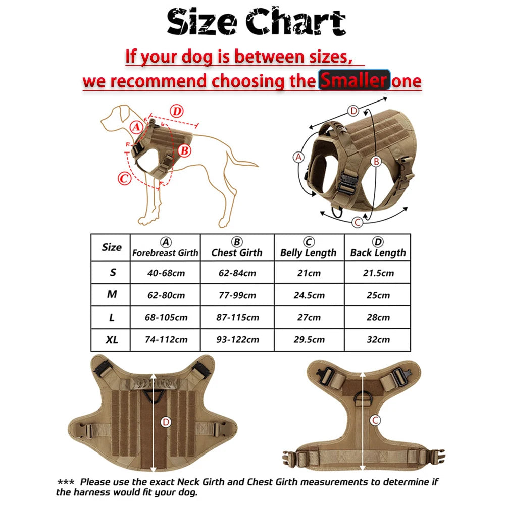 Large Dog Harness with Molle Pouches for Training - Smarsty