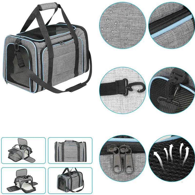 Foldable Pet Carrier Bag for Small Dogs and Cats - Smarsty