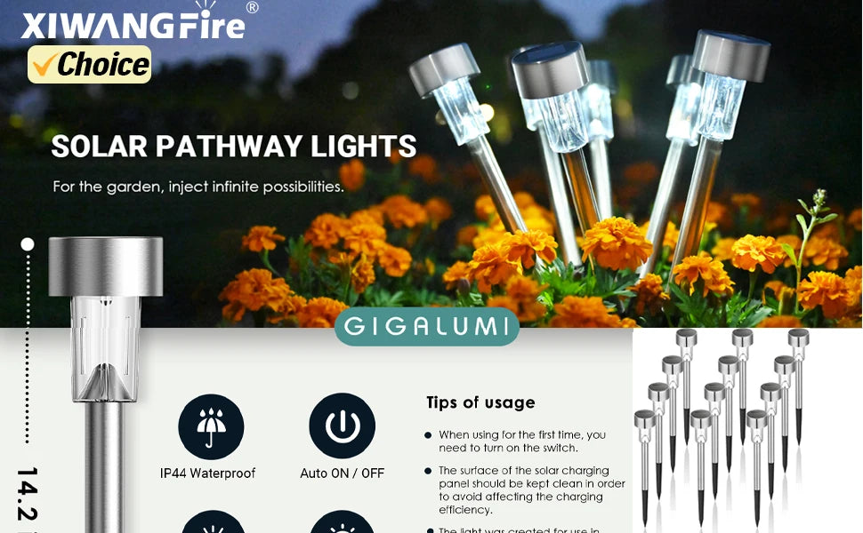 Solar LED Wall Light for Garden Pathway Illumination - Smarsty