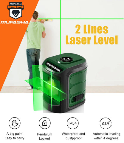 MUFASHA Mini Laser Level with Green Beams for Precision Measurements - Smarsty
