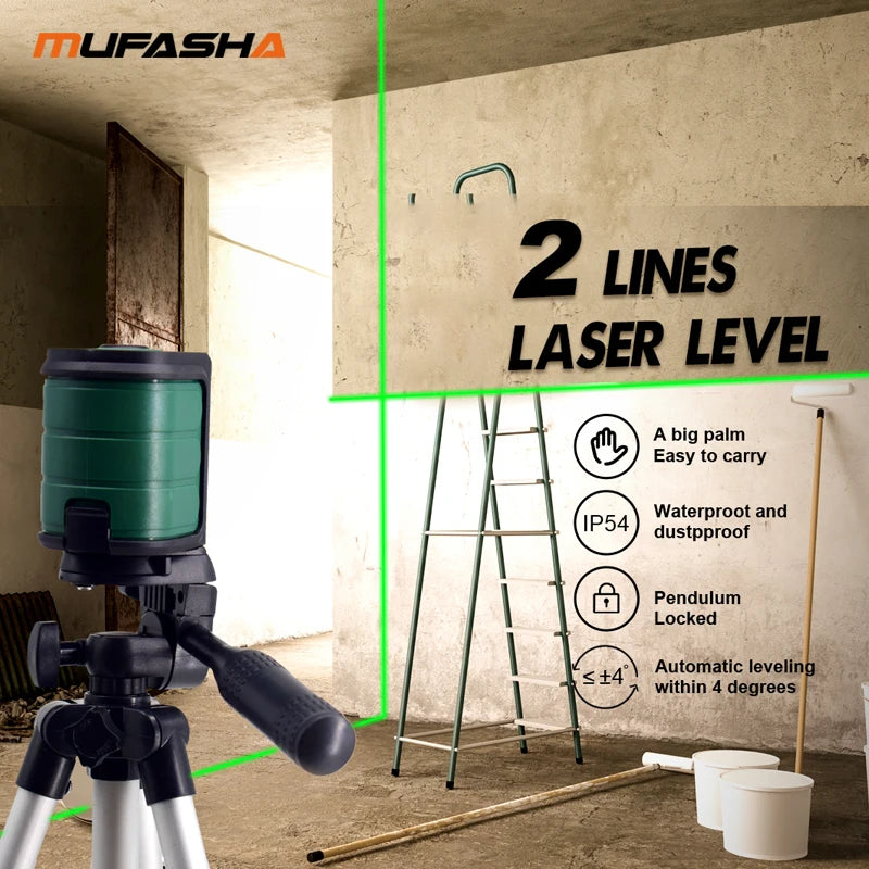 MUFASHA Mini Laser Level with Green Beams for Precision Measurements - Smarsty