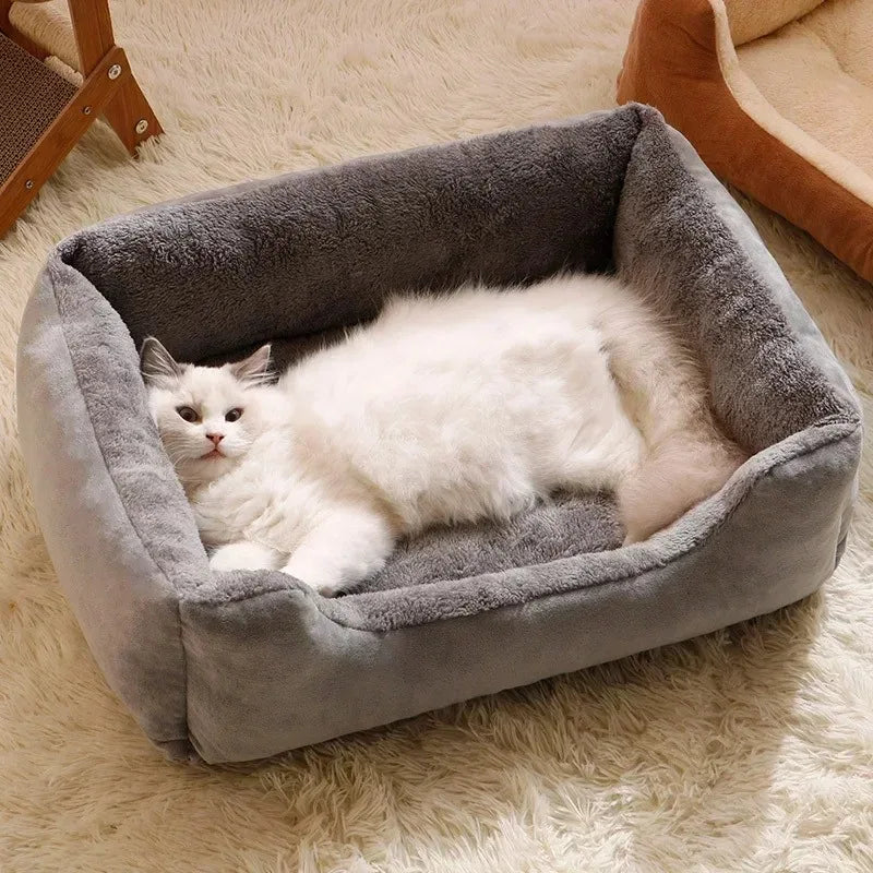Breathable Plush Cat Bed with Cozy Cushion - Smarsty