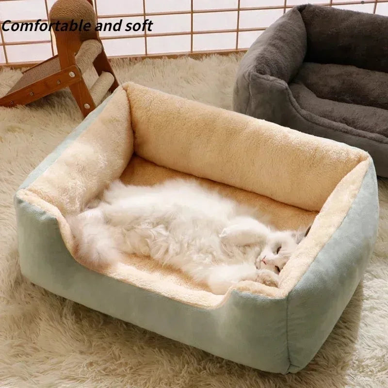 Breathable Plush Cat Bed with Cozy Cushion - Smarsty