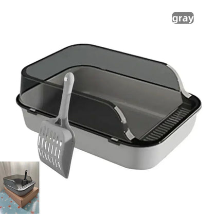 Large Semi Enclosed Cat Litter Box Set with Scoop - Smarsty
