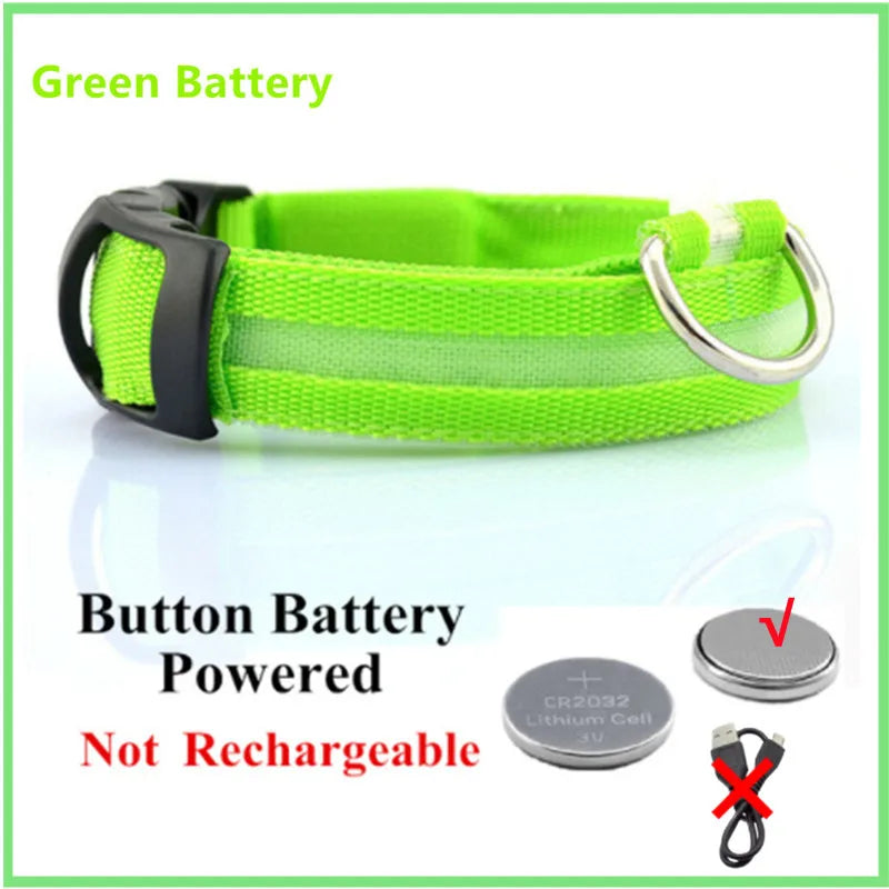 USB Rechargeable LED Dog Collar with Adjustable Anti-Lost Feature - Smarsty