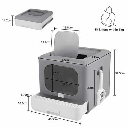 Enclosed Cat Litter Box with Sifting Tray - Smarsty